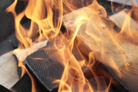 Bonfire close-up burning Stock Photos