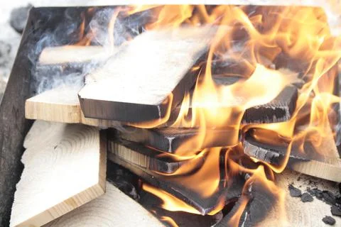 Bonfire close-up burning Stock Photos