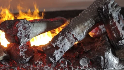 Bonfire close-up view Stock Footage 85607517