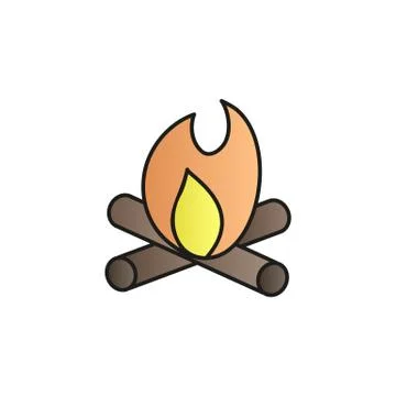 Bonfire color gradient vector icon Stock Illustration