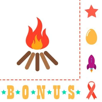 Bonfire computer symbol Stock Illustration