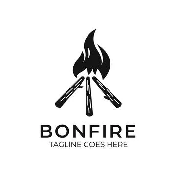 Bonfire Concept, Monogram Logo Template Stock Illustration