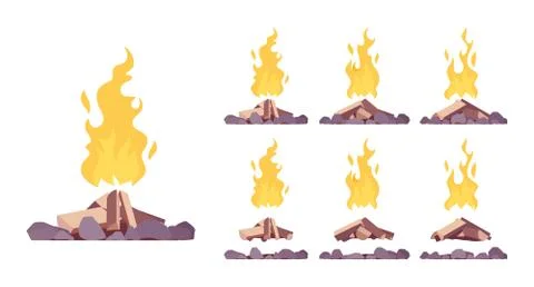 Bonfire construction set Stock Illustration