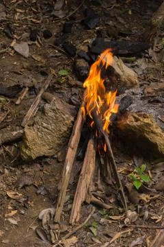 Bonfire for cooking Stock Photos