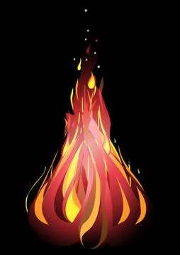 Bonfire on a dark background Stock Illustration