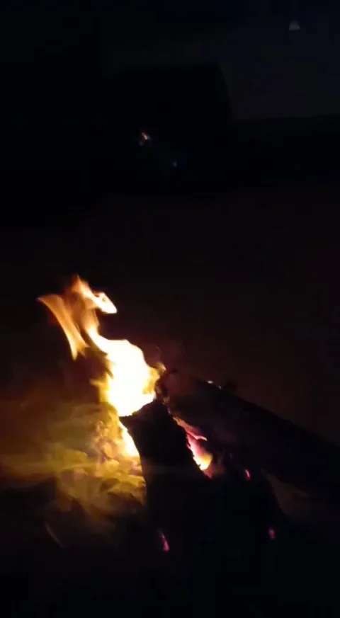 Bonfire in the desert Stock Footage 227672106