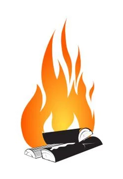 Bonfire design isolated on white Stock Illustration