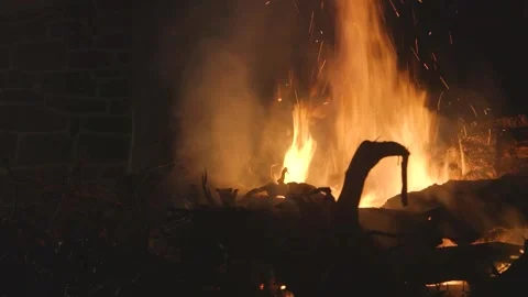 Bonfire detail shot Stock Footage 314358307