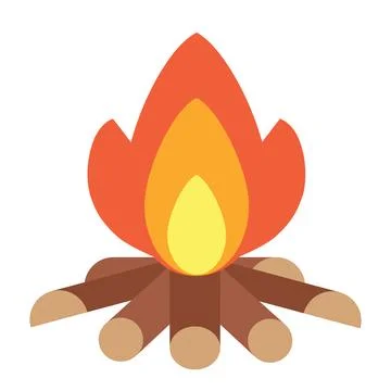 Bonfire, fire, bonfire icon isolated on white background. Vector, cartoon Stock Illustration