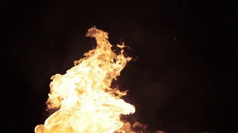 Bonfire. Fire. Flame. Sparkles in Night. Explosion 動画素材 69827458