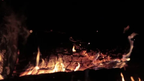 Bonfire. Fire. Flame. Sparkles in Night Video stock 69829432