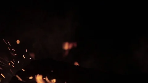 Bonfire. Fire. Flame. Sparkles in Night Video stock 69831435