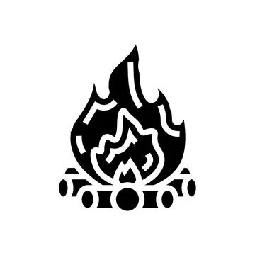 Bonfire fire glyph icon vector illustration Illustrazione stock