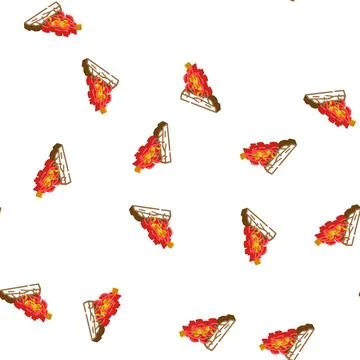 Bonfire fire isometric icon seamless pattern Stock Illustration
