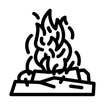 Bonfire fire line icon vector illustration Illustrazione stock