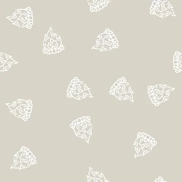 Bonfire fire line seamless pattern Stock Illustration