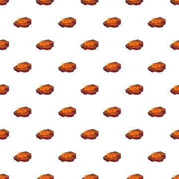 Bonfire fire pit pattern over white background Stock Illustration
