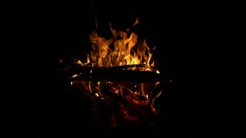 Bonfire fire slow motion Stock Footage 97785684