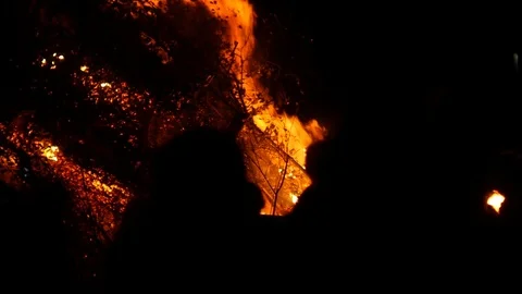 Bonfire on fireworks night Stock Footage 107657648