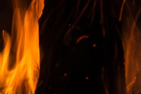 Bonfire flame close up. Abstract background. Concept of danger and passion Stock Photos