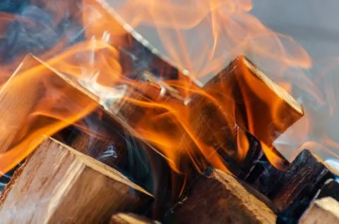 Bonfire flame close up. Stock Photos