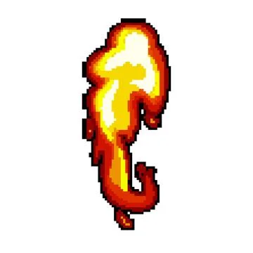 Bonfire flame pixel art vector illustration Illustrazione stock