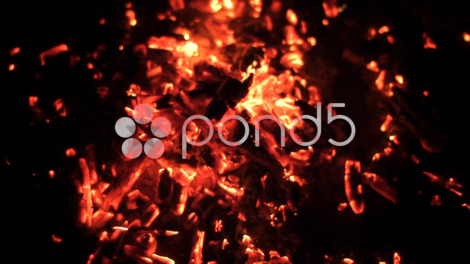 Bonfire Glowing Embers Hd Hi Res Video 35744886