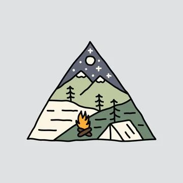 Bonfire graphic illustration vector art t-shirt design Stock Illustration