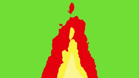 Bonfire on the green screen.  Flames of fire on a green background. Stock Footage 238815395