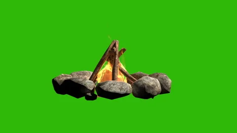 BonFire Green Screen Video stock 283526230