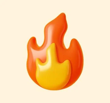 Bonfire hot fire flame 3D icon イラスト素材
