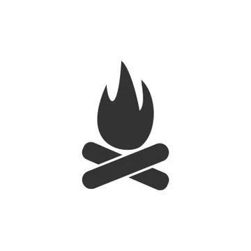 Bonfire icon flat Stock Illustration