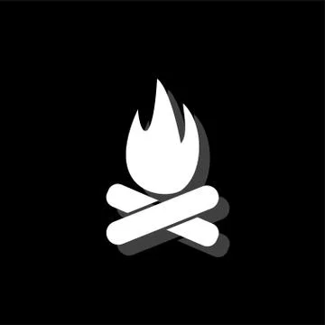 Bonfire icon flat Stock Illustration