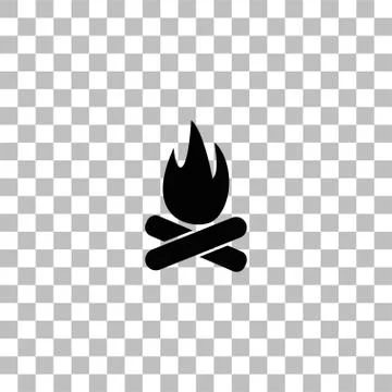 Bonfire icon flat Stock Illustration
