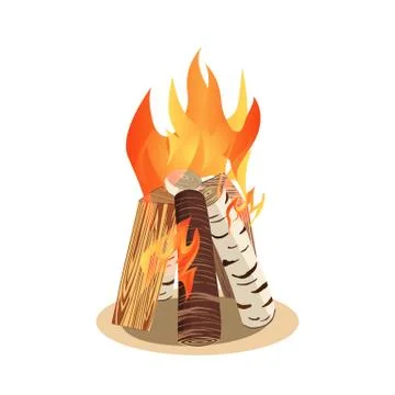Bonfire icon isolated Stock Illustration