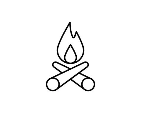 Bonfire icon isolated on white background. Bonfire vector logo. Flat design s Illustrazione stock