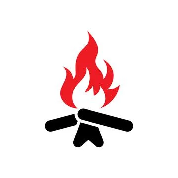 Bonfire icon logo design template isolated illustration Stock Illustration