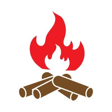 Bonfire icon logo design template isolated illustration Stock Illustration