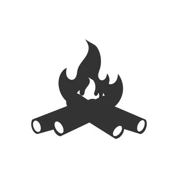 Bonfire icon logo design template isolated illustration Illustrazione stock