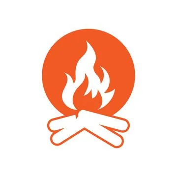 Bonfire icon logo design template isolated illustration Stock Illustration