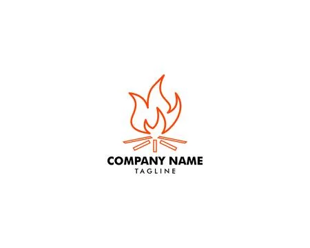 Bonfire icon logo vector illustration, Campfire logo Stock-Illustration