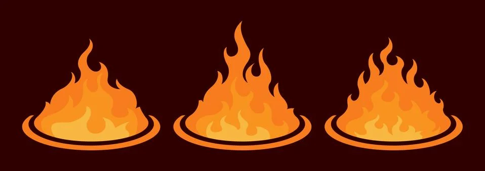 Bonfire icon set. Design element Stock Illustration