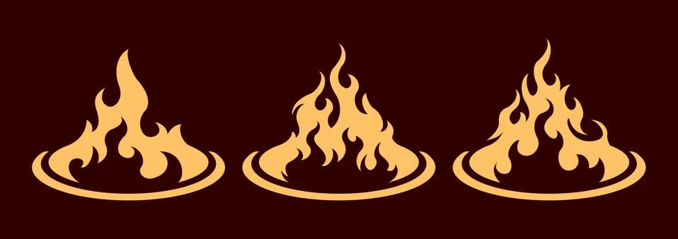 Bonfire icon set. Design element Stock Illustration