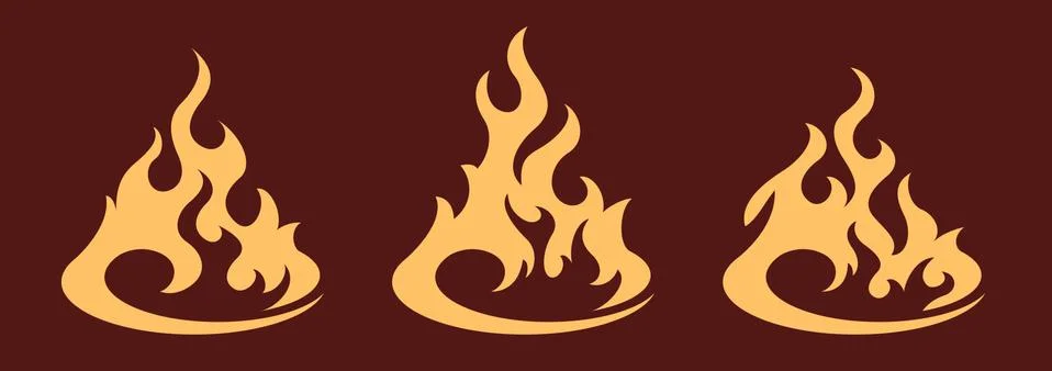 Bonfire icon set. Design element Stock Illustration