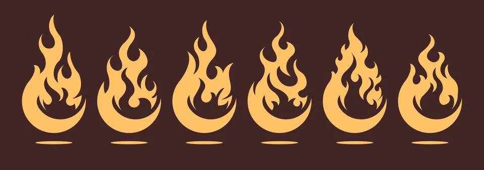 Bonfire icon set. Design element Stock Illustration