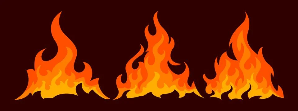 Bonfire icon set. Design element Illustrazione stock