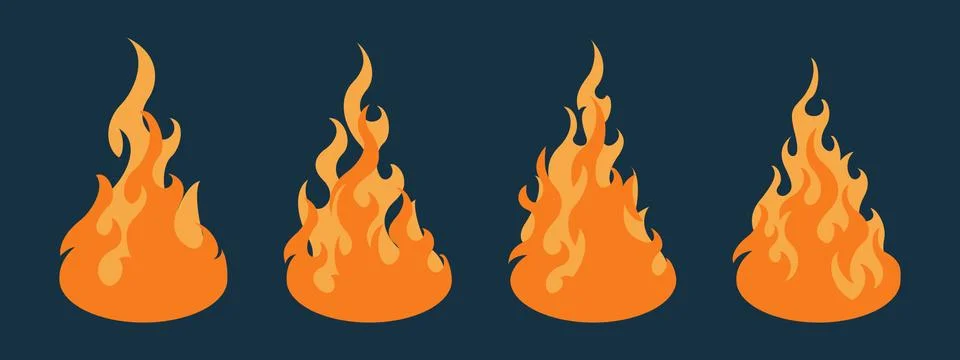 Bonfire icon set. Design element Stock Illustration