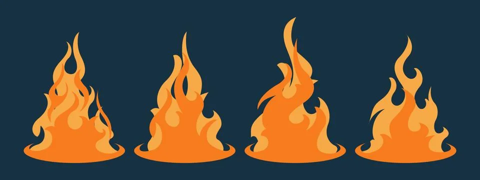 Bonfire icon set. Design element Illustrazione stock