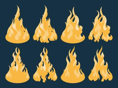 Bonfire icon set. Design element Stock Illustration