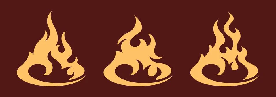 Bonfire icon set. Design element Stock Illustration